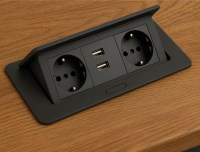 (AE-PBSUC2GS-20) 2 розетки 2xUSB Soft GTV черный